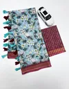 MG 569 Plain Linen Digital Printed Fancy Saree Wholesale Market In Surat
